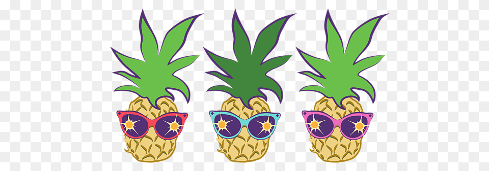 Summer Pineapples Wearing Retro Sunglasses Yoga Mat For Sale, Food, Fruit, Pineapple, Plant Png Image