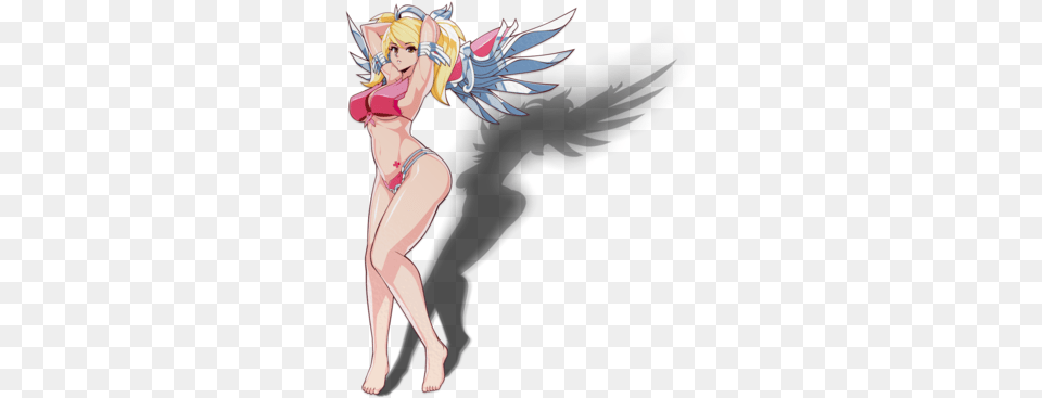 Summer Pink Mercy Waifu Sticker Pink Mercy, Book, Comics, Publication, Adult Free Png Download