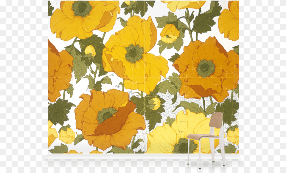 Summer Poppiesu0027 Wallpaper Mural Surfaceview Sunflower, Home Decor, Pattern, Art, Graphics Free Transparent Png