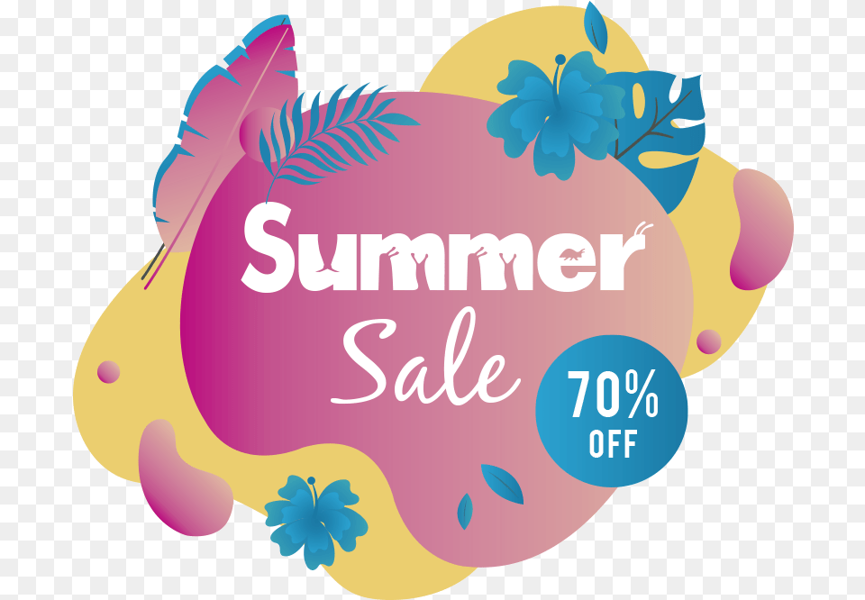 Summer Sale Flower Text Sticker Tenstickers Year End Sale, Art, Graphics, Baby, Person Free Png Download