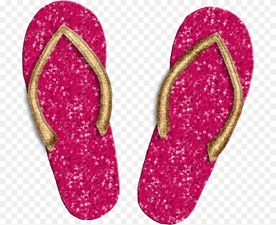 Summer Sandals Chancla Glitter Pink Sandalias Verano Transparente, Clothing, Flip-flop, Footwear, Shoe Free Png Download