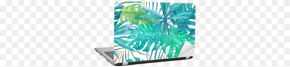 Summer Seamless Pattern With Watercolor Palm Leaves Watercolor Painting, Computer, Electronics, Laptop, Leaf Free Transparent Png