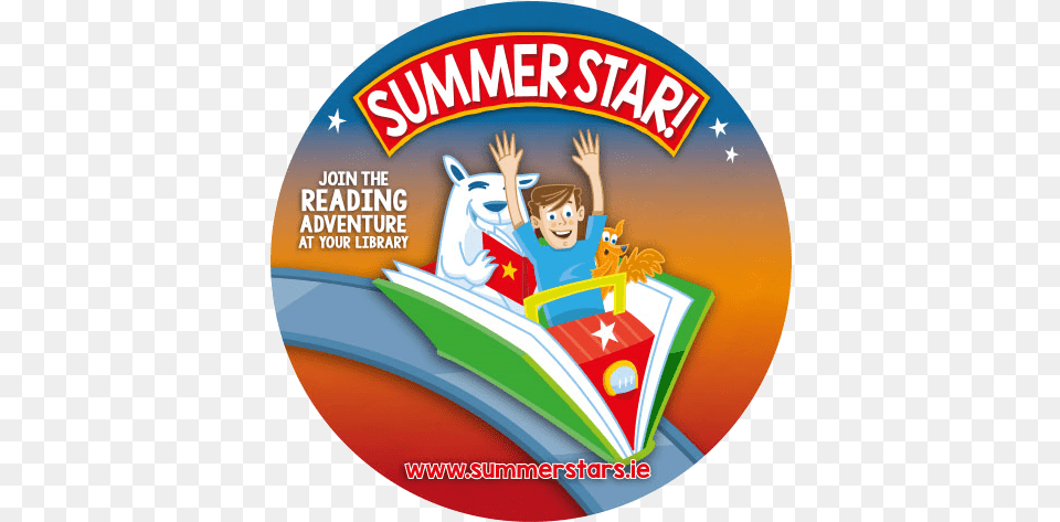 Summer Star Sticker 1 Waterford City U0026 County Library Service Cartoon, Disk, Dvd, Boy, Child Free Png