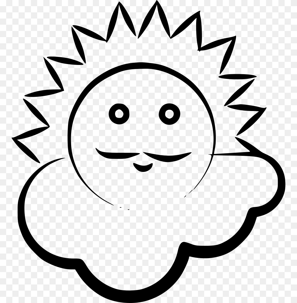Summer Sunny Line Art, Stencil, Face, Head, Person Free Png
