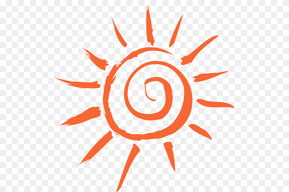Summer Sunshine Sun Red Sun Clipart, Spiral, Animal, Fish, Sea Life Png