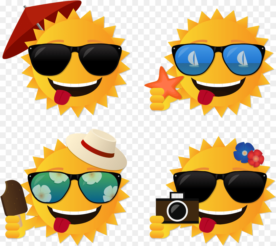 Summer Vector Sun Frame Clipart Stairs Summer, Accessories, Sunglasses, People, Person Png