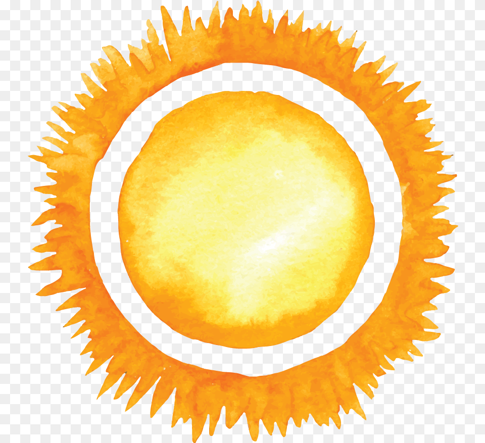 Summer Watercolor Sun Clipart Watercolor Sun Background, Outdoors, Sky, Nature, Gold Png Image
