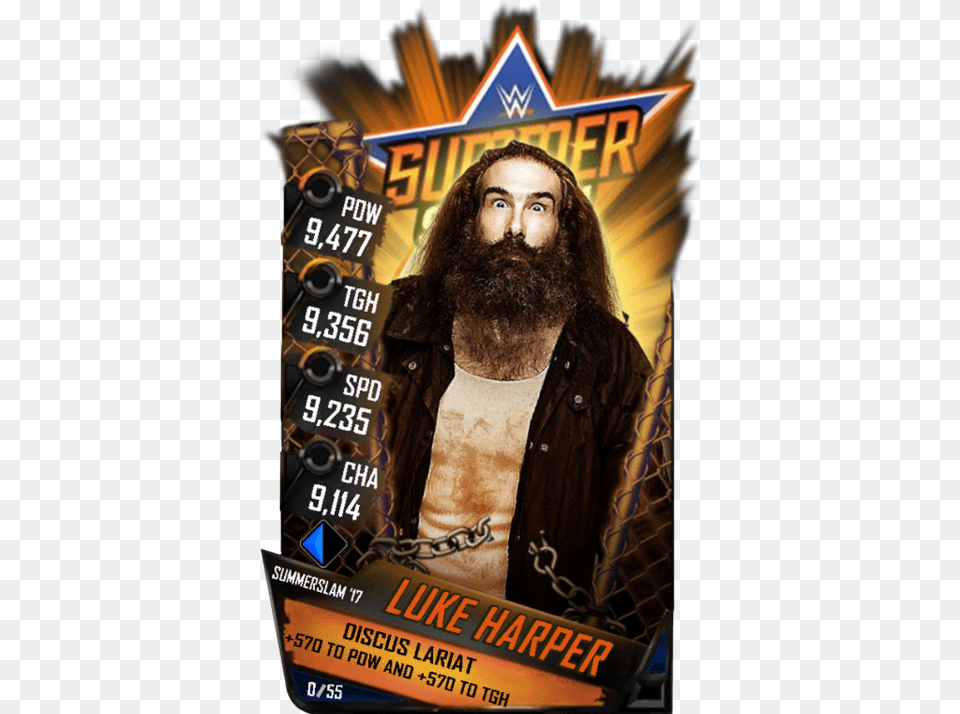 Summerslam 17 Wwe Supercard, Advertisement, Poster, Adult, Male Png