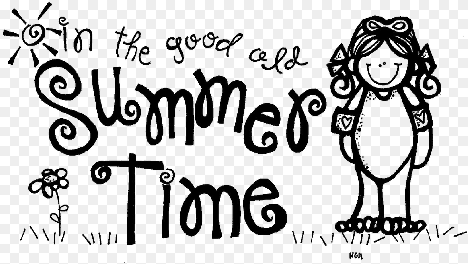 Summertime Download Summer Camp Black And White, Text, Art Free Png