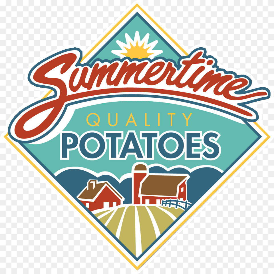 Summertime Potato Company Label, Logo, Food, Ketchup, Advertisement Free Png Download