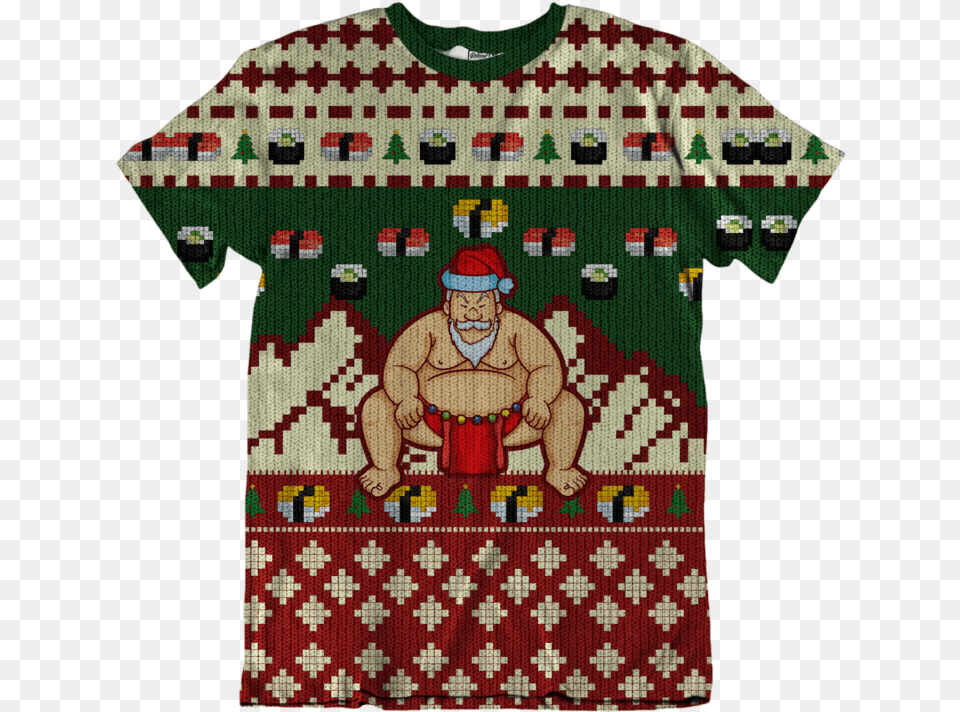 Sumo Santa, Applique, Clothing, Pattern, T-shirt Free Transparent Png