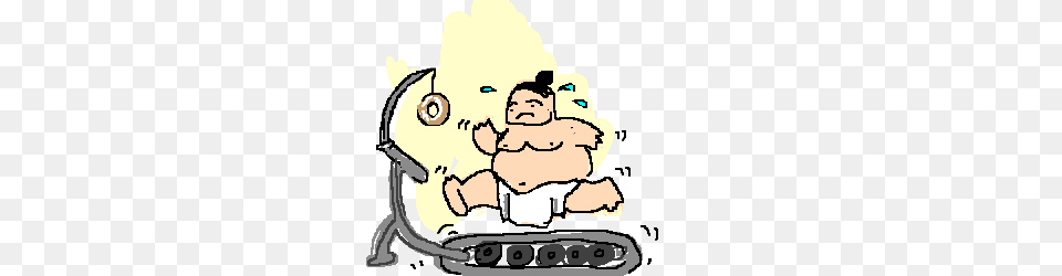 Sumo Wrestler Keeps His Shape Up With Donuts Drawing, Baby, Person, Face, Head Free Png
