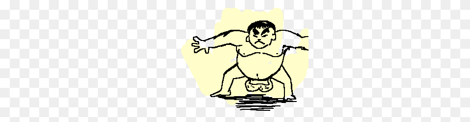Sumo Wrestler With Giant Balls Drawing, Baby, Body Part, Hand, Person Png Image