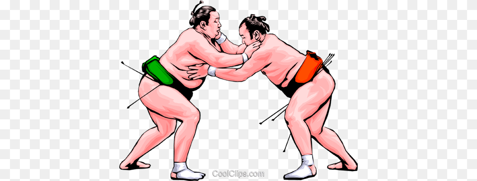 Sumo Wrestlers Royalty Vector Clip Art Illustration, Adult, Male, Man, Person Png Image