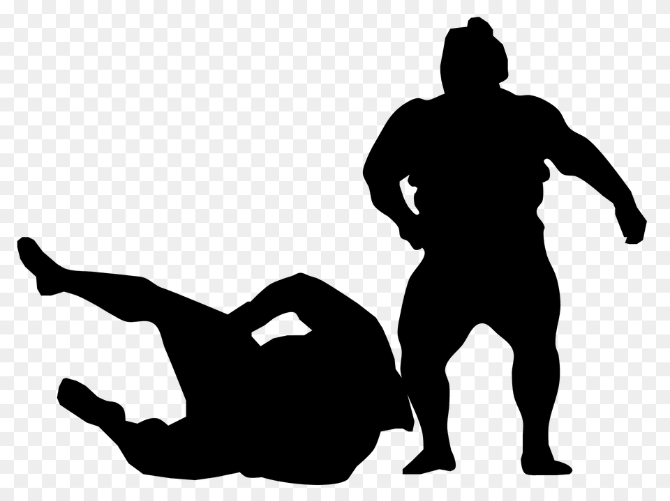 Sumo Wrestlers Silhouette, Adult, Person, Man, Male Png