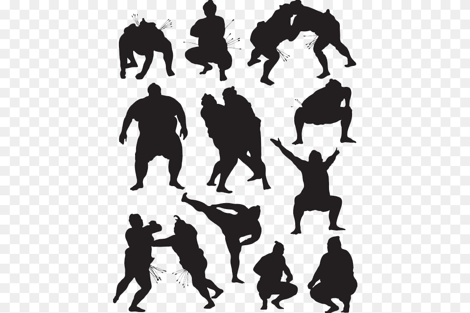Sumo Wrestling Clip Art Silhouette Sumo, Person, People, Adult, Man Png