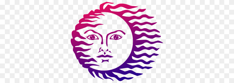 Sun Sticker, Purple, Person, Face Free Png