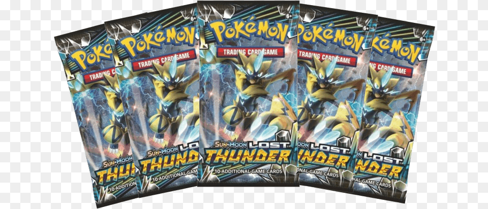 Sun Amp Moon Lost Thunder X5 Booster Packs Pokmon, Book, Comics, Publication Png Image