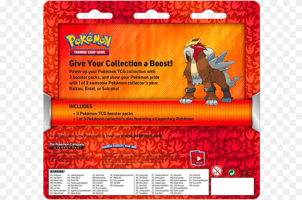 Sun Amp Moon Pokemon 3 Booster Pin Blister Entei, Advertisement, Poster, Baby, Person Free Png Download
