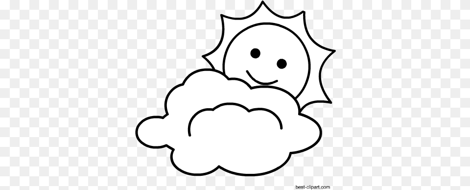 Sun And Cloud Black And White Clipart Clip Art, Outdoors, Nature, Snow, Snowman Free Png