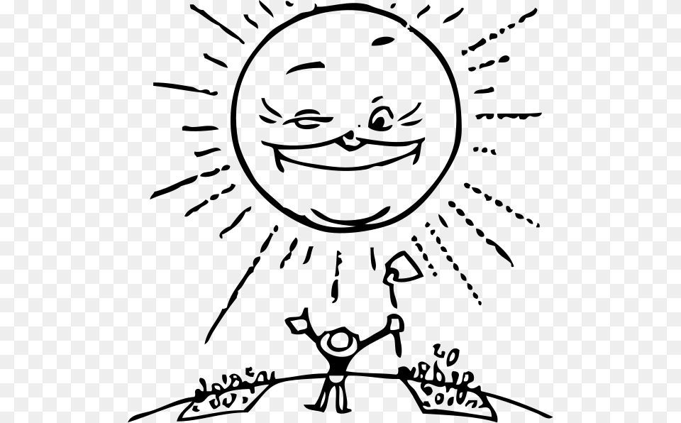 Sun And Farmer Images Clip Art Black And White Sunlight, Gray Free Png Download