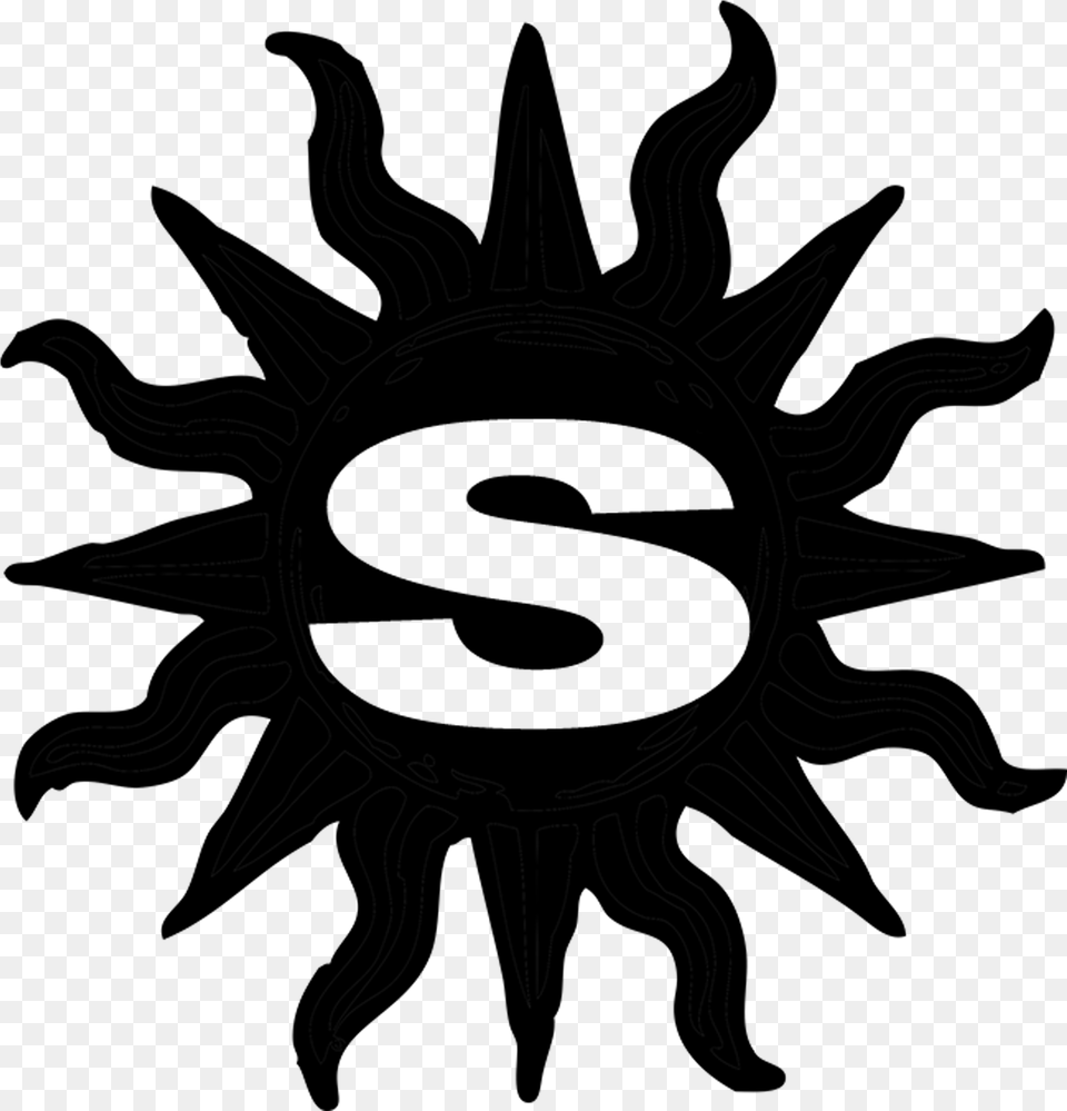 Sun And Moon Stencil, Gray Free Png