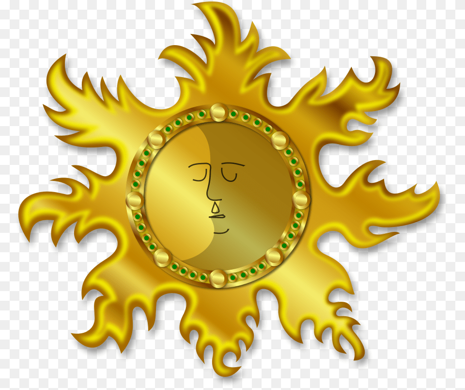 Sun And Moon Svg Clip Arts Golden Sun Clipart Om, Gold, Person Free Png
