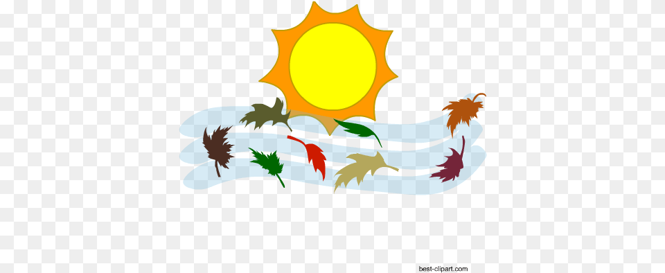 Sun And Wind Clipart Image Sun And Wind Clipart, Leaf, Plant, Animal, Fish Free Png