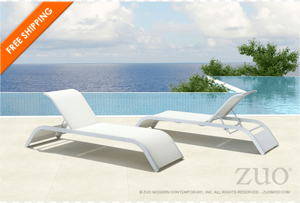 Sun Beach Chaise Lounge White Sunlounger, Chair, Furniture, Water, Nature Free Png Download