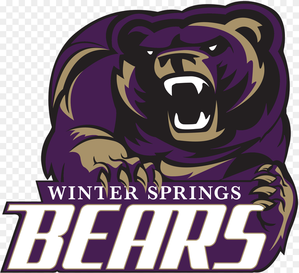 Sun Bear Clipart Winter Animal Winter Springs High School Logo, Publication, Book, Purple, Mammal Free Png Download