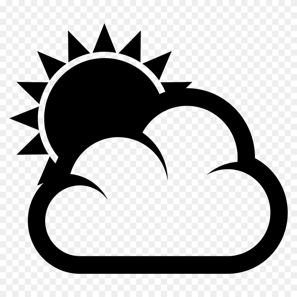 Sun Behind Cloud Emoji Clipart, Logo, Symbol, Stencil Free Png