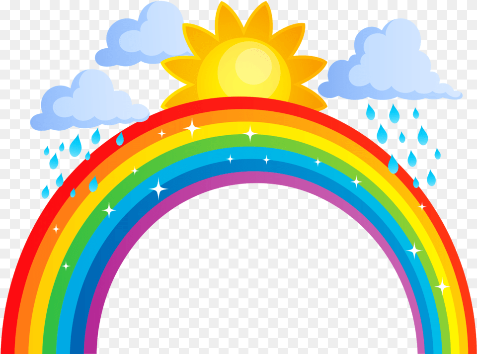 Sun Behind Clouds Clipart Rainbow Unicorn Pictures Cartoon, Art, Graphics, Nature, Outdoors Png