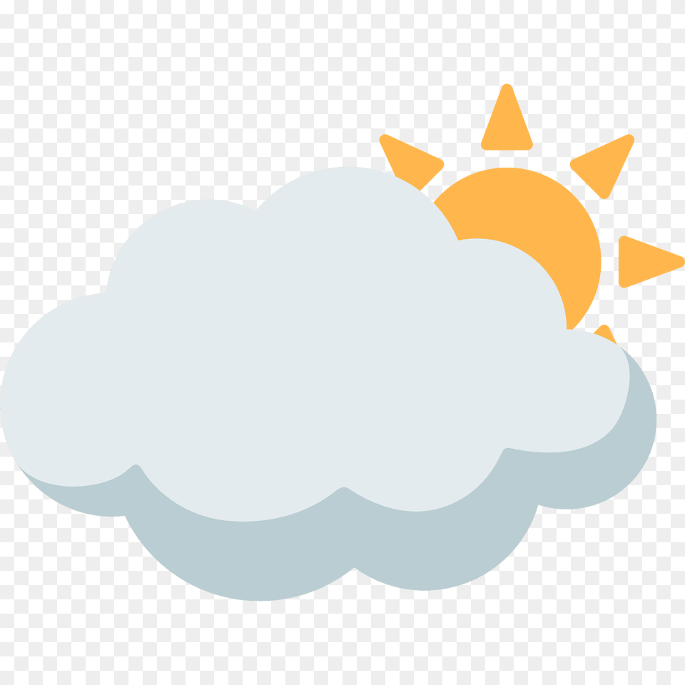Sun Behind Large Cloud Emoji Clipart, Weather, Outdoors, Nature, Light Free Transparent Png