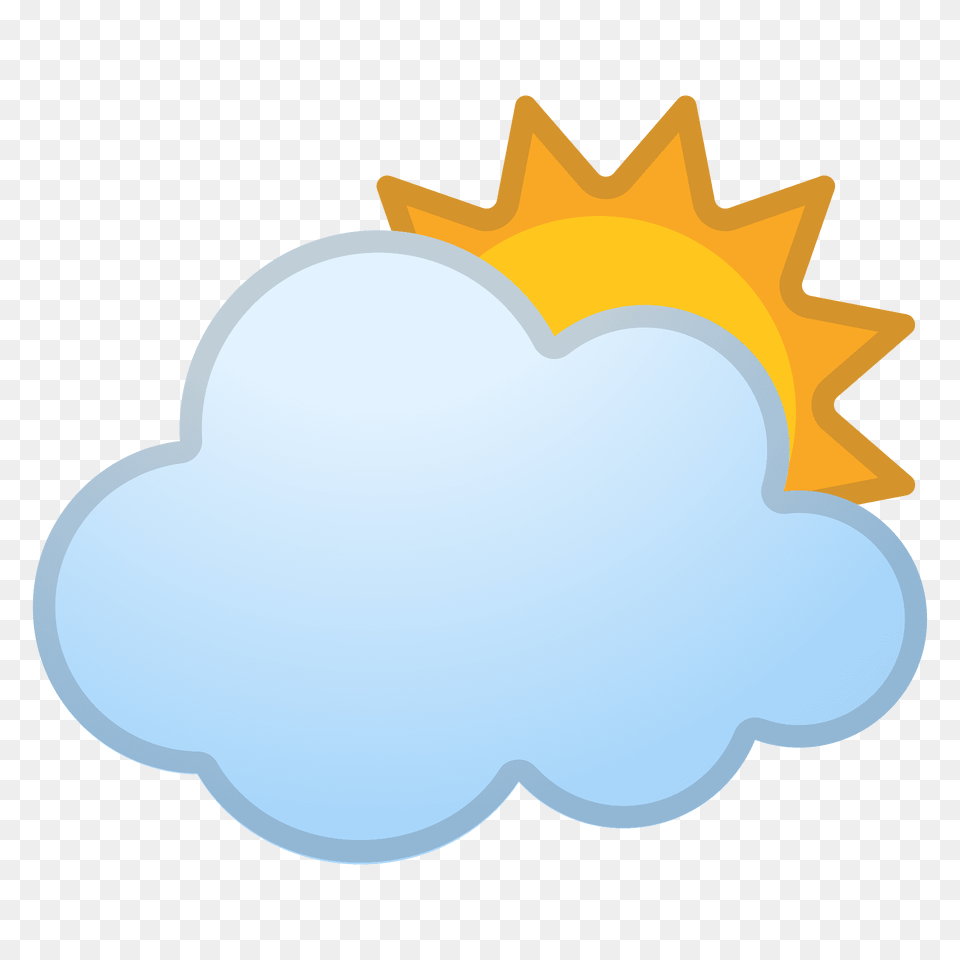 Sun Behind Large Cloud Emoji Clipart, Weather, Sky, Outdoors, Nature Free Transparent Png