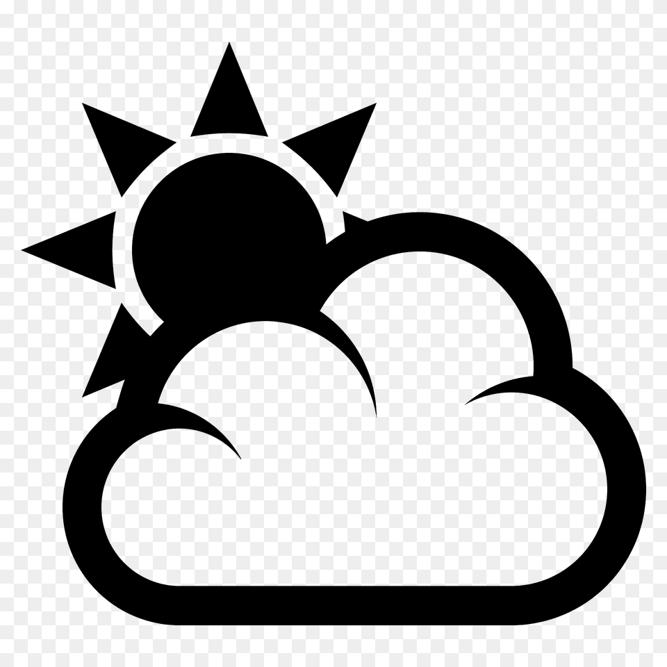 Sun Behind Large Cloud Emoji Clipart, Symbol, Logo, Animal, Fish Free Png Download