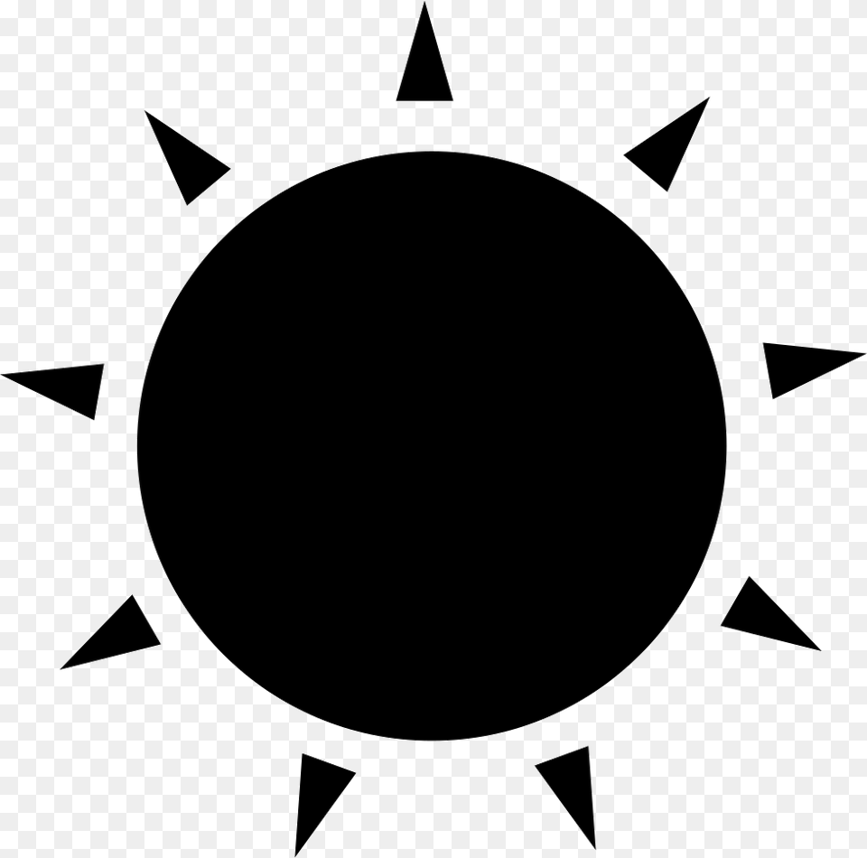 Sun Black Circular Shape With Small Rays Of Triangles Icon, Astronomy, Moon, Nature, Night Free Transparent Png