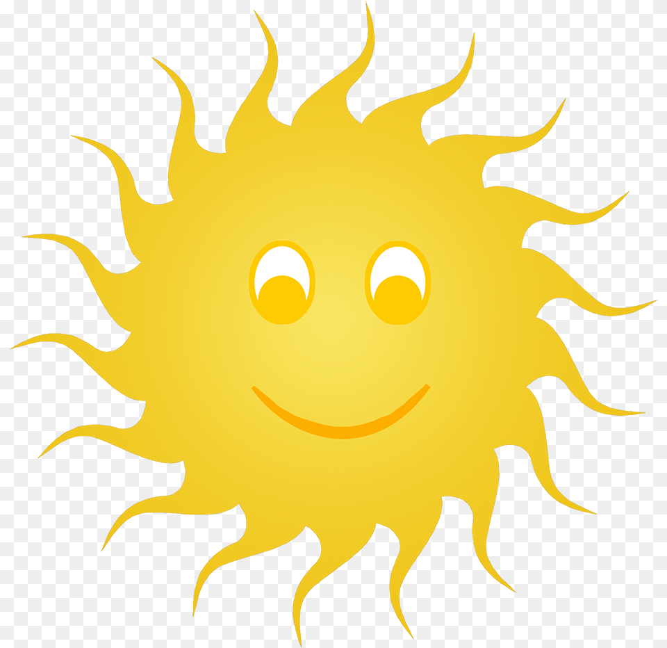 Sun Clip Art Smiling Yellow Sun, Nature, Outdoors, Sky, Flare Png Image