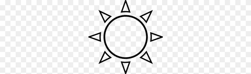 Sun Clipart Black And White Look, Gray Png Image