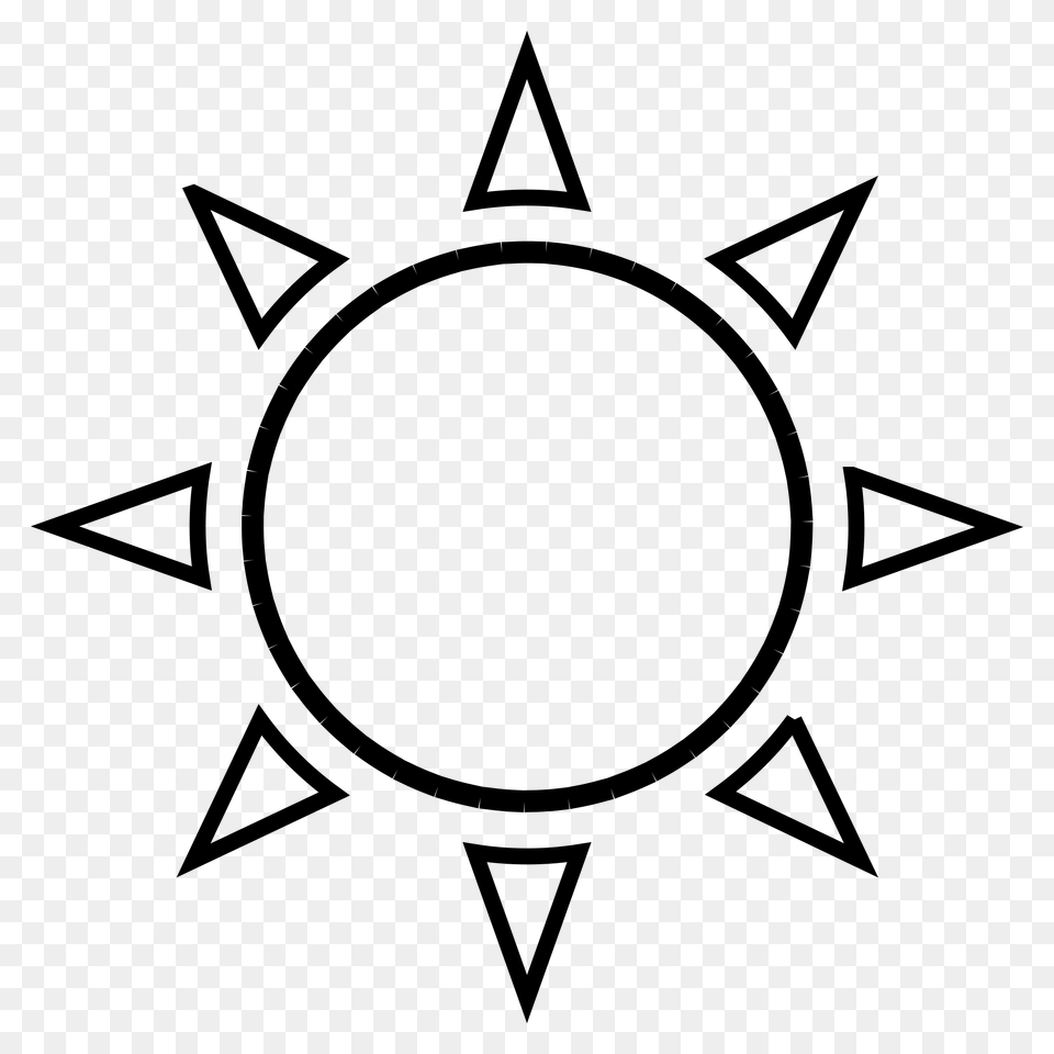 Sun Clipart Black And White Outline, Gray Free Transparent Png