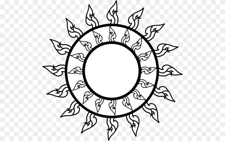 Sun Clipart Black And White Thai Art, Emblem, Symbol, Person, Animal Free Png