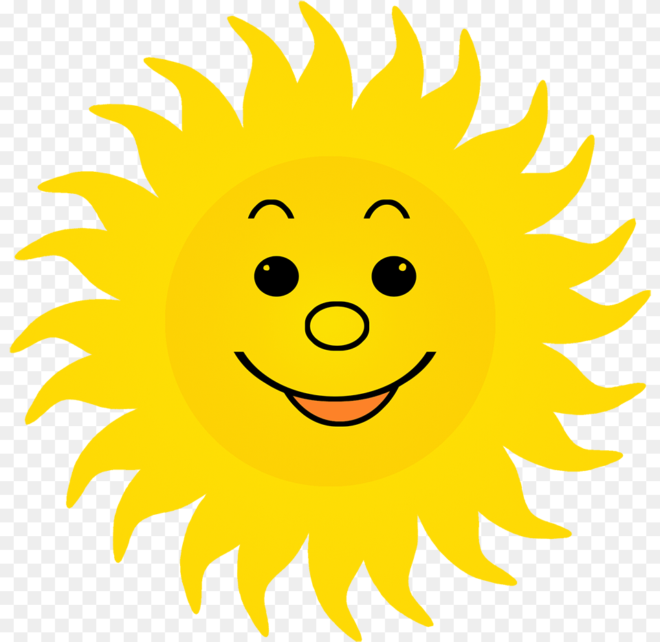 Sun Clipart Lots Of Rays Smiling Decal, Flower, Plant, Sunflower, Face Png