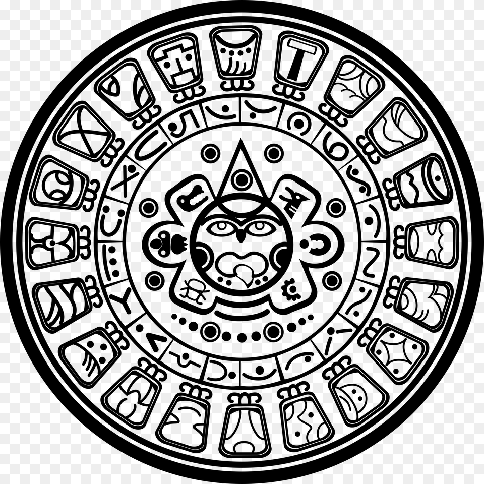 Sun Clipart Mayan Mayan Calendar Clip Art, Gray Png