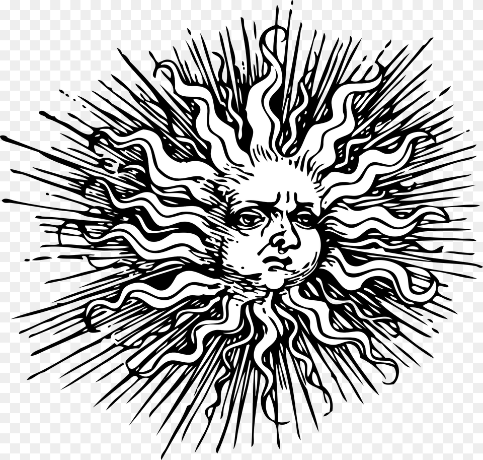 Sun Clipart Vintage, Art, Person, Face, Head Free Png