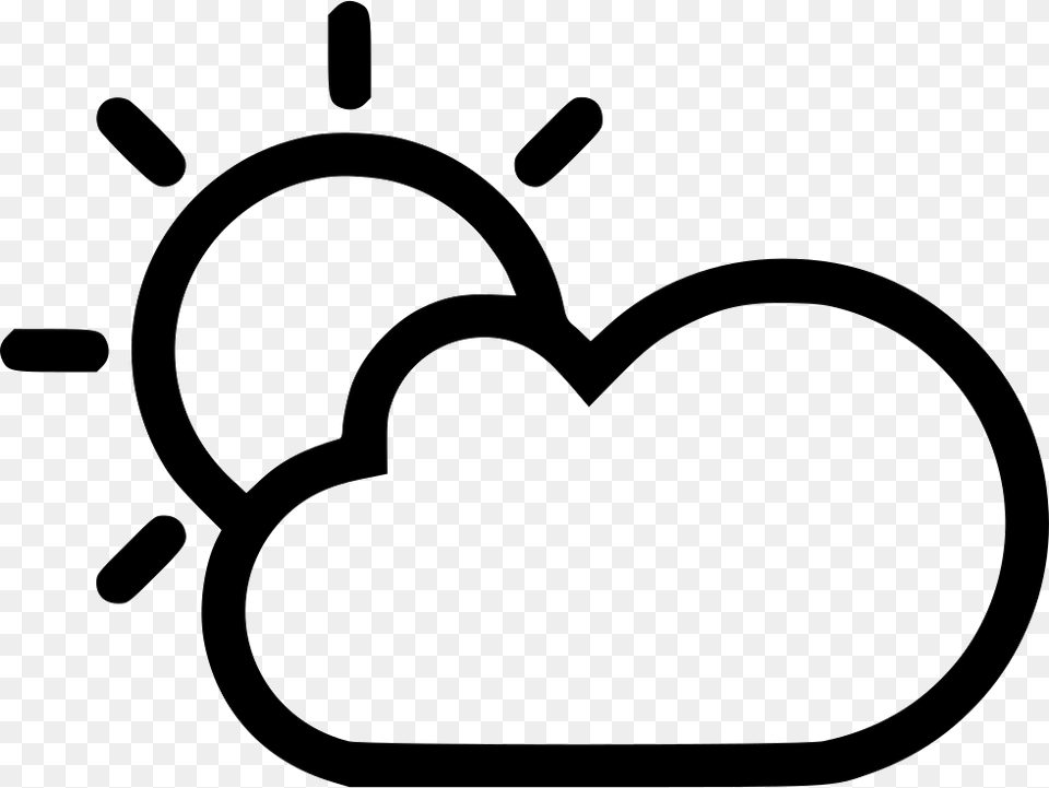 Sun Cloud Icon Stencil, Smoke Pipe, Heart Free Png Download