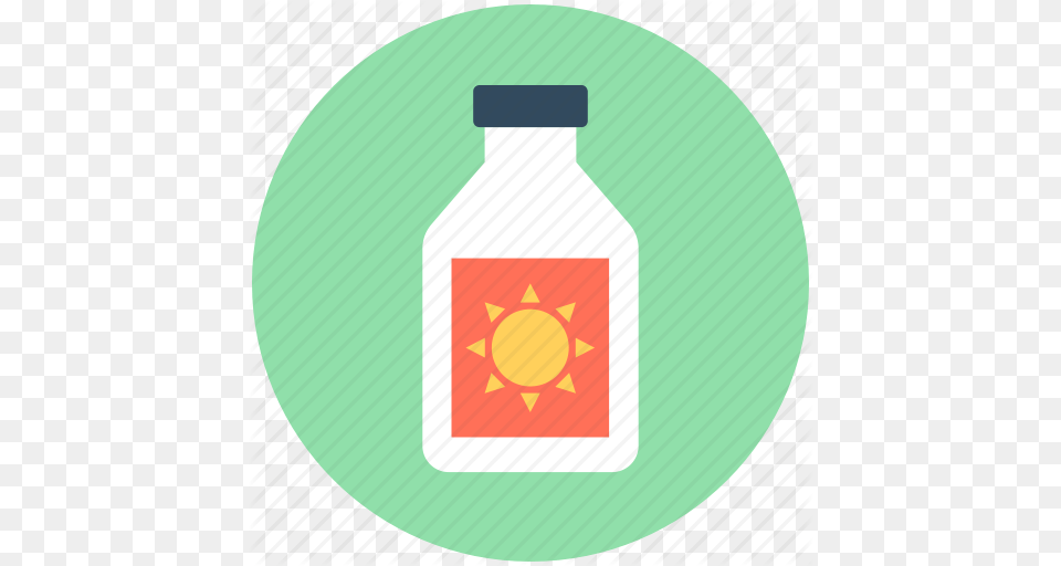 Sun Cream Sunblock Sunburn Cream Sunscreen Suntan Lotion Icon, Bottle, Disk, Beverage, Milk Png