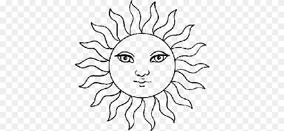 Sun Drawing, Gray Png Image