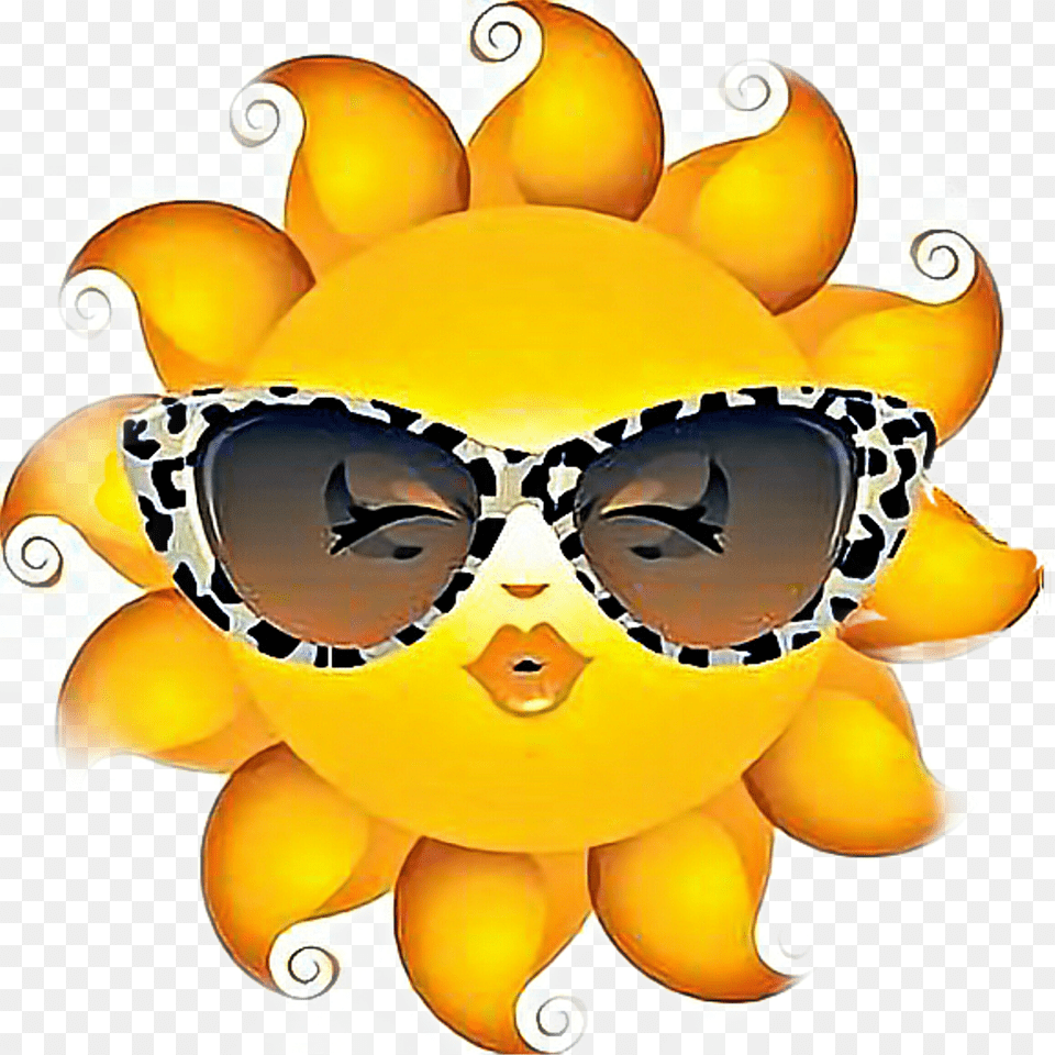 Sun Emoji Sunglasses Glasses Freetoedit Emoticon Sun, Accessories, Nature, Outdoors, Sky Free Png Download