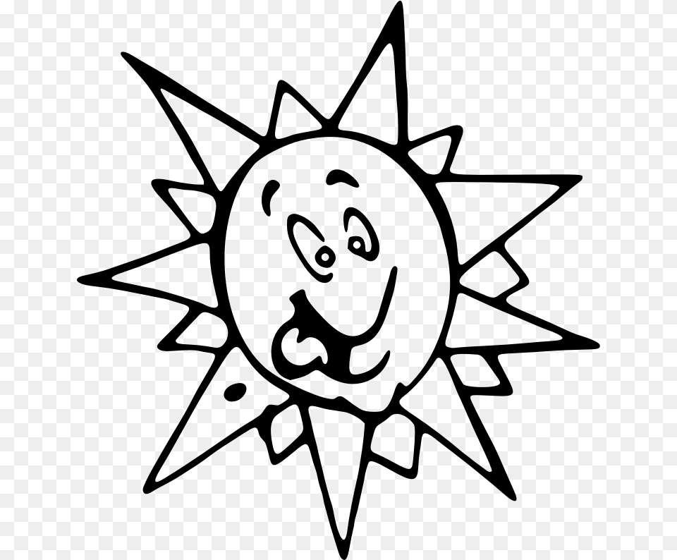 Sun Face Cartoon, Gray Free Transparent Png