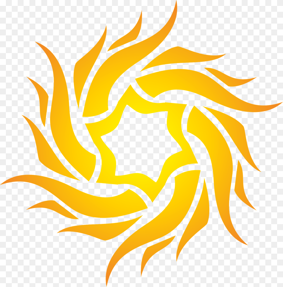 Sun Fire Clipart, Pattern, Logo, Symbol Free Png