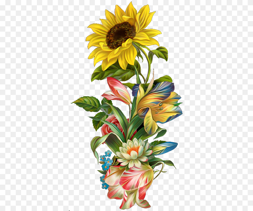 Sun Flower Art, Floral Design, Flower Arrangement, Flower Bouquet, Graphics Png